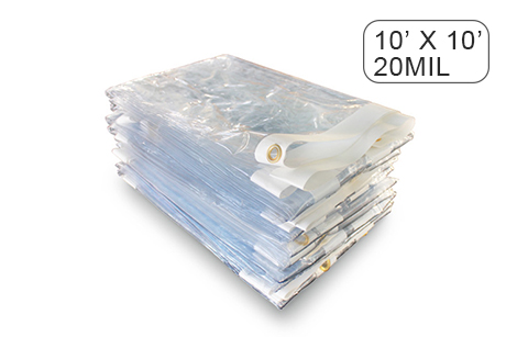 10' x 10' Clear Vinyl Tarp - 20 MIL - Fire Retardant Clear Vinyl