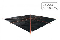 Construction Snow Removal Lifting Tarps 23' x 23' & 8 Loops - 18 Oz PVC Coated Vinyl Fabric