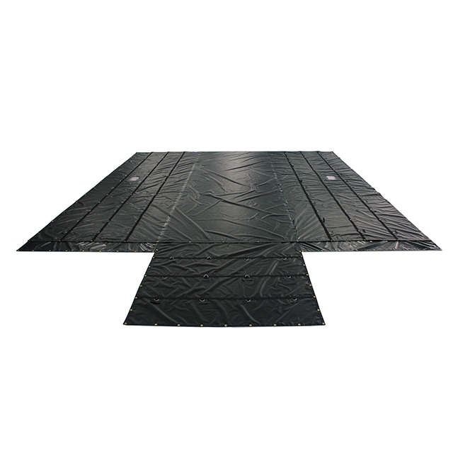 25 x 27+8 x 8 18 oz black Lightweight Heavy Duty 8 Feet Drop Lumber Tarp For Flatbed Truck