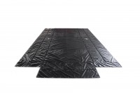 16' X 28' (4' Drop & Flap) Lightweight Flatbed Trailer Lumber Tarp - 14 Oz. Black Tarp