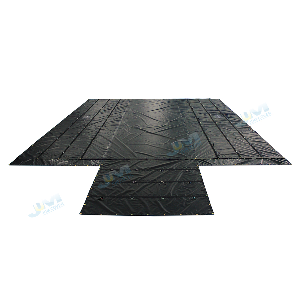 18oz Black Vinyl Lumber Tarps with 8 Feet Flap