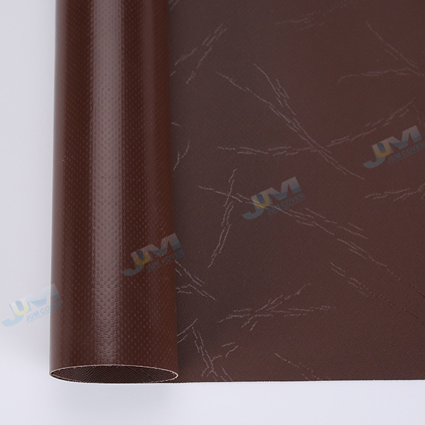 PVC knife coating fabric inflatable material-Dark brown orange peel