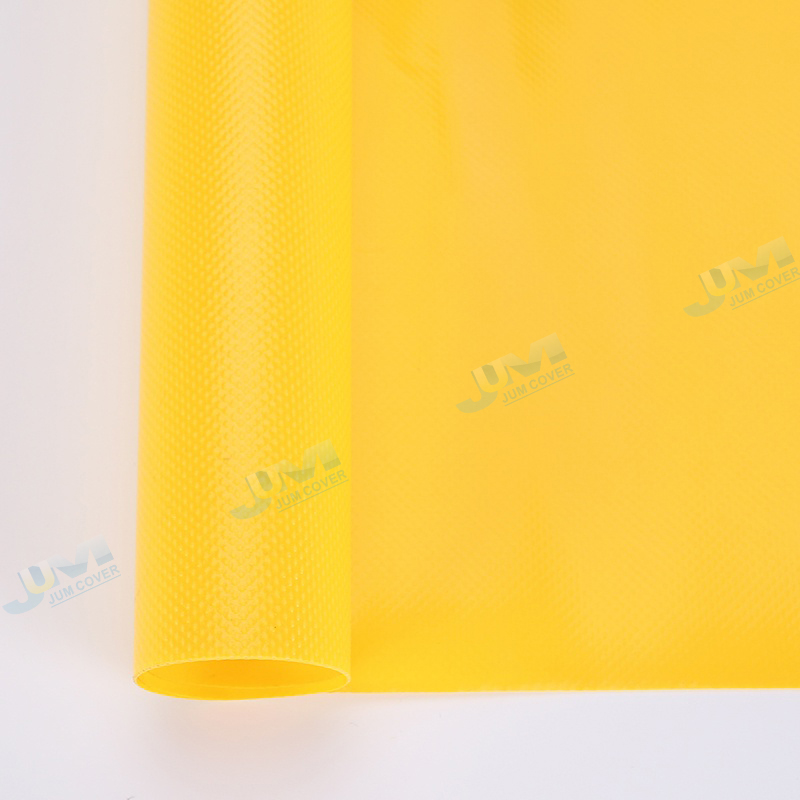 PVC knife coating fabric raw material for truck cover-Yellow