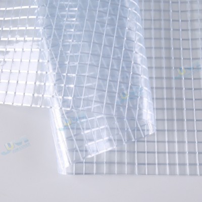 0.35mm 1000x1000 3x3 Transparent Pvc Mesh Fabric Clear Tarpaulin Roll