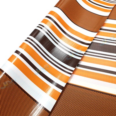 Tarpaulin China good price pvc stripe tarps outdoor awning fabric