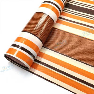 Awning Tarp Sheet Roll Pvc Coated Stripe Tarpaulin Nylon Fabric Laminated Vinyl For Tent Cover Boxing Floor Mat 610 GS